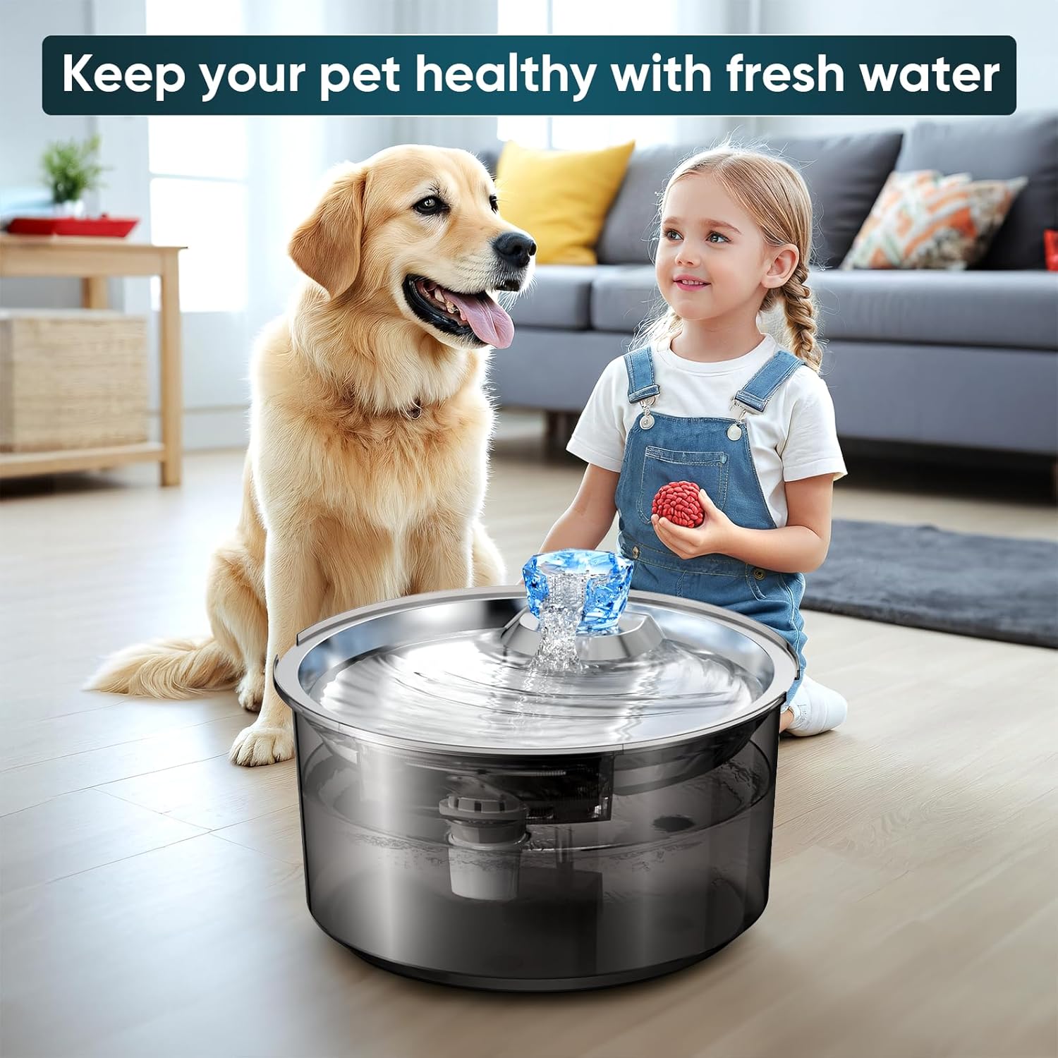 2.6Gal/10L Dog Water Fountain for Dogs & Cats & Multiple Pets-1