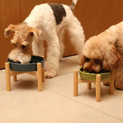 [Wave] Slow Feeder Dog Bowls - Pink / Beige / Orange